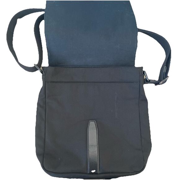 Fossil Black Canvas Crossbody Messenger Bag, Purse, Satchel, Adjustable Strap - Picture 3 of 7